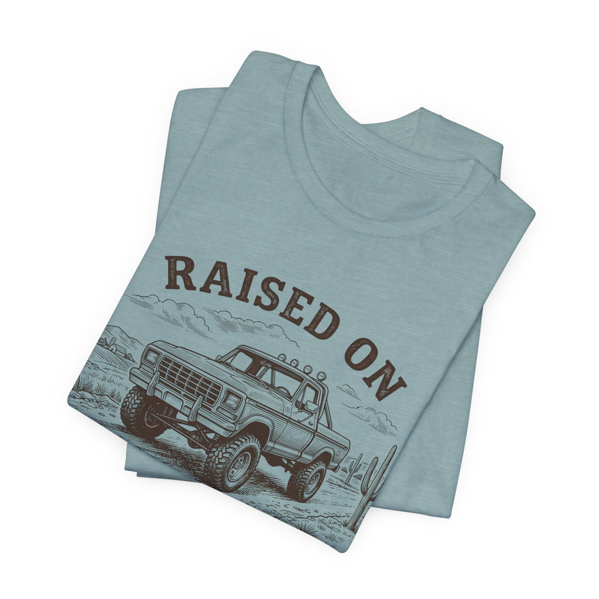 Raised On Country Roads Truck T‑Shirt — Vintage Western Pickup Tee