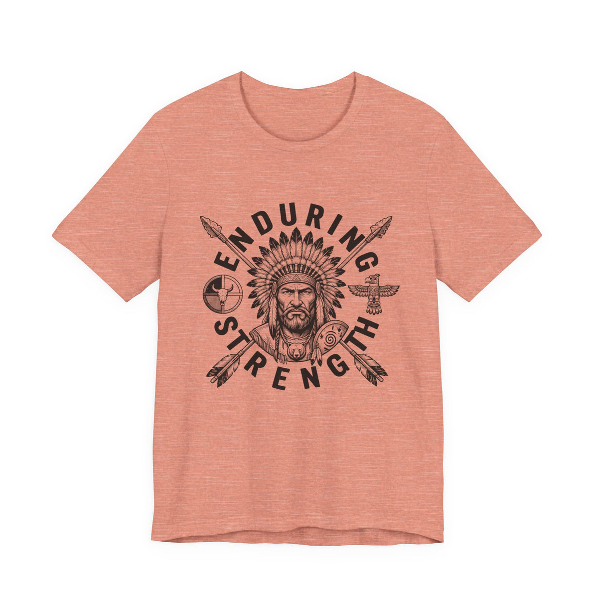 Enduring Strength Graphic Tee — Native American Chief Western Heritage T-Shirt