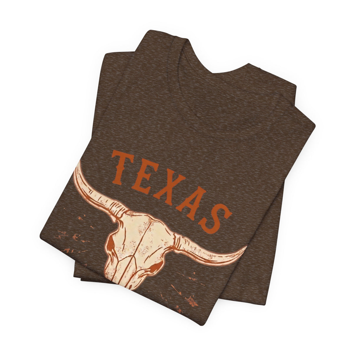 Texas Longhorn Skull T-Shirt — Minimalist Western Graphic Tee, Boho Cowgirl Apparel, Rustic Desert Shirt, Lone Star State Pride Top