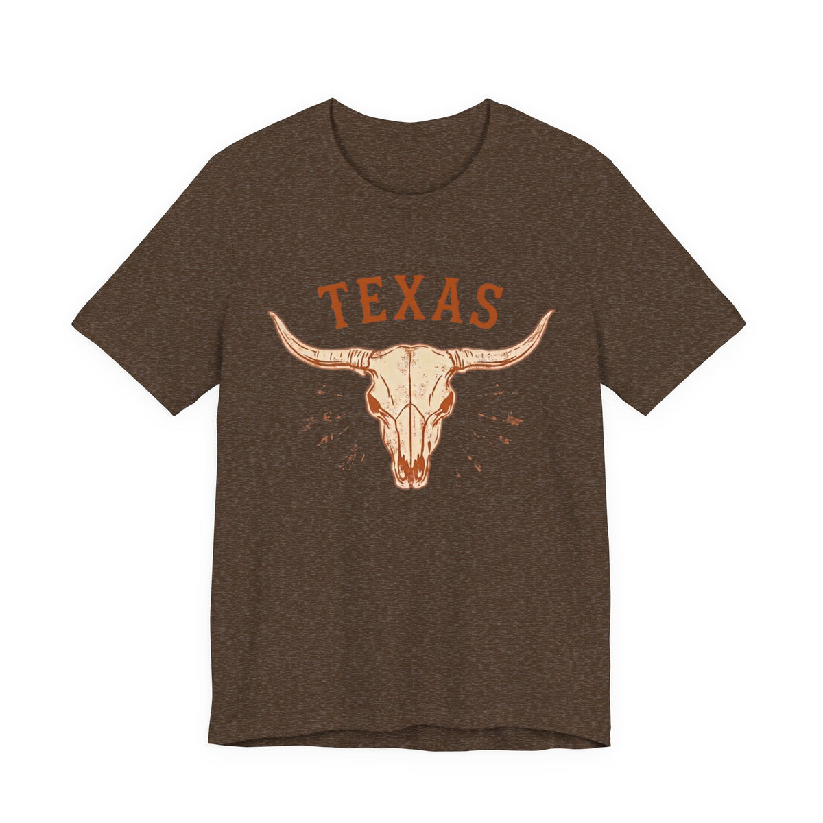 Texas Longhorn Skull T-Shirt — Minimalist Western Graphic Tee, Boho Cowgirl Apparel, Rustic Desert Shirt, Lone Star State Pride Top