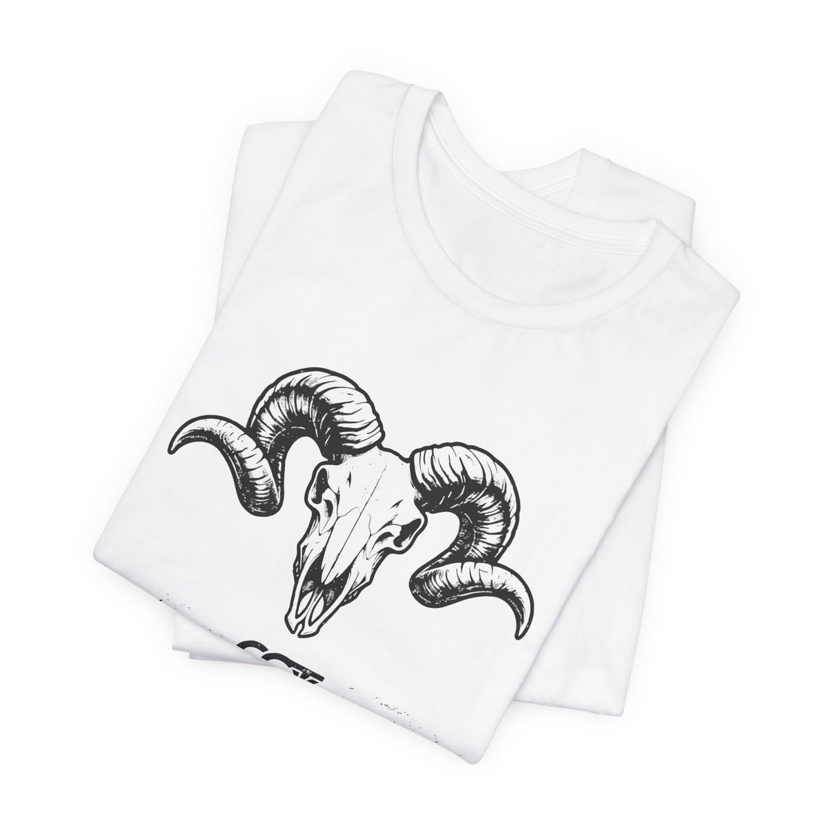 Ram Skull Graphic Tee — "Through Pain Comes Strength" Motivational T-Shirt