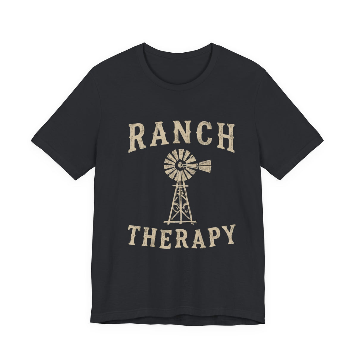Ranch Therapy T-Shirt — Vintage Windmill Graphic Tee, Farm Life Apparel, Country Western Shirt, Rustic Women's Top, Rural Lifestyle