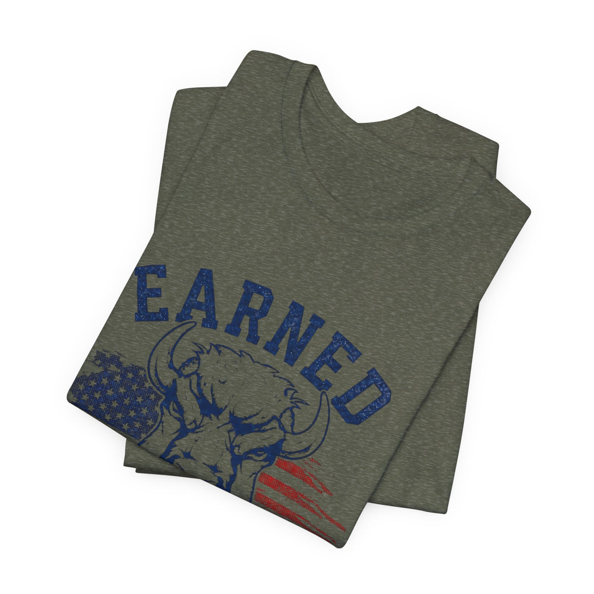 "Earned Not Given" Bull Graphic Patriotic Motivational Tee