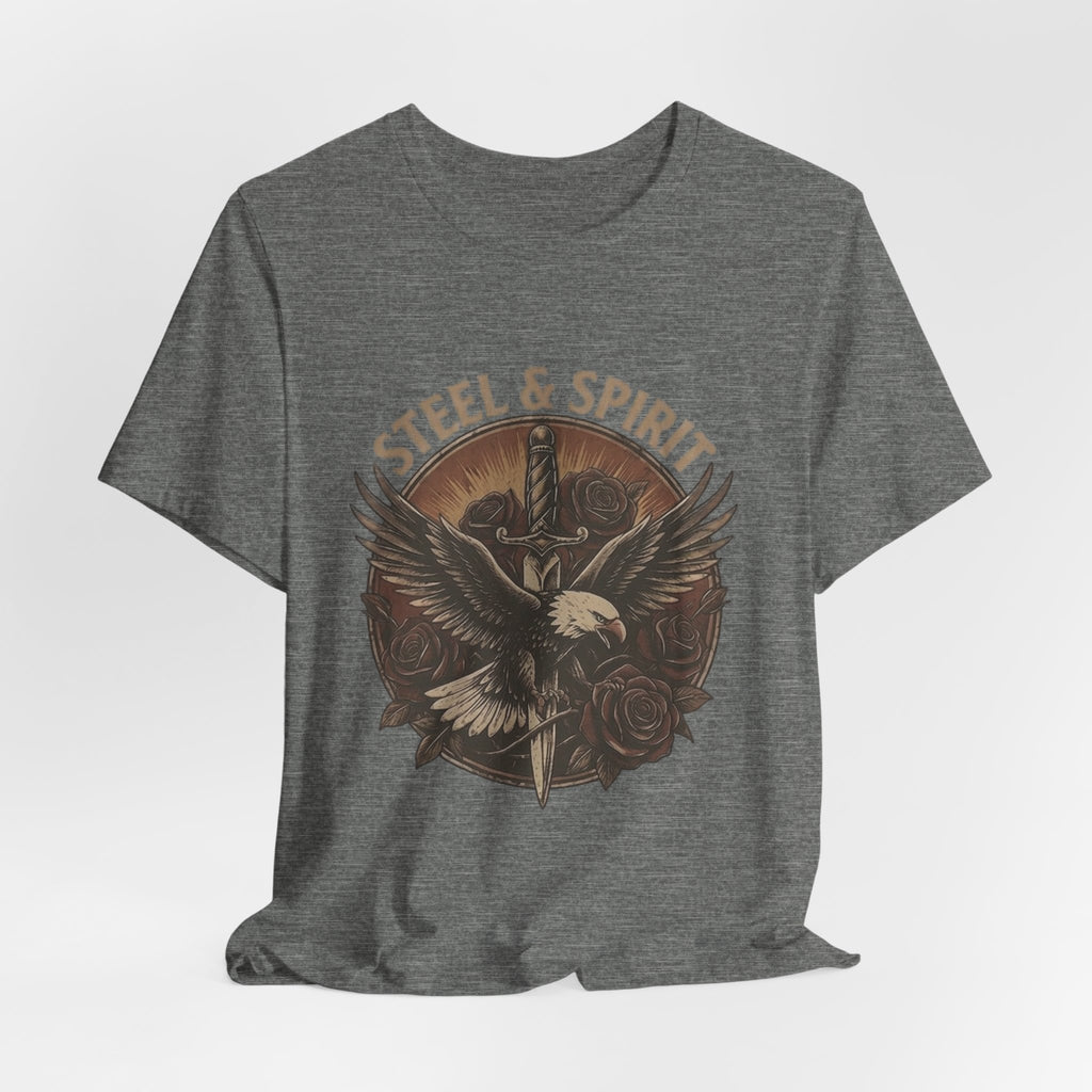 Steel Spirit Eagle T-Shirt — Mechanical Bald Eagle Graphic Tee, Tactical Western Apparel, Rugged Country Style Shirt