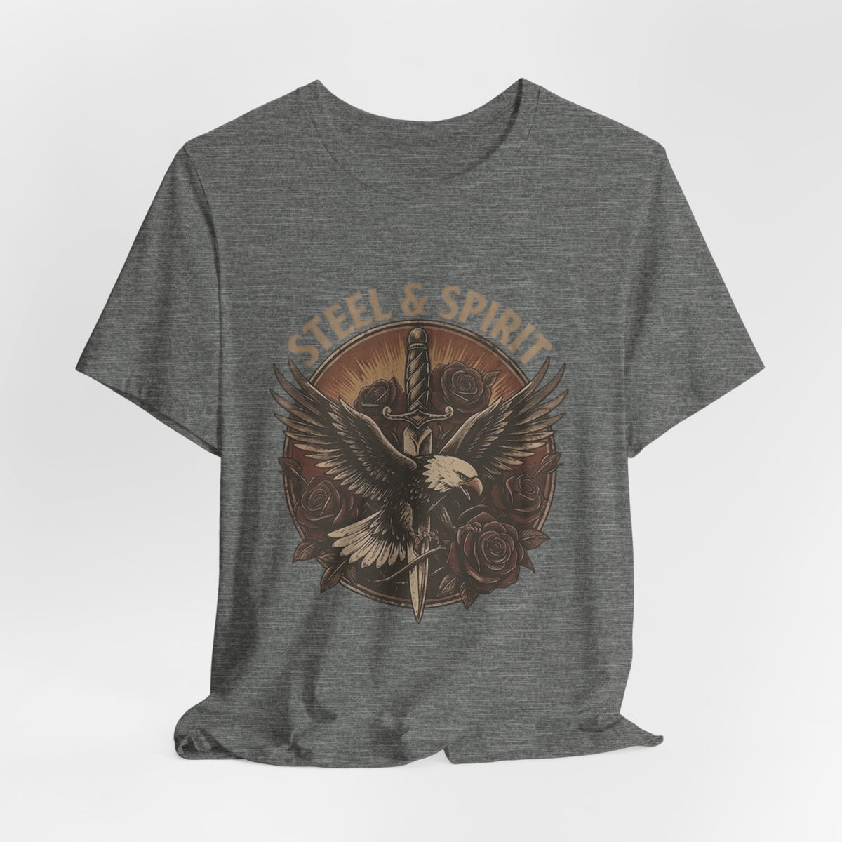 Steel Spirit Eagle T-Shirt — Mechanical Bald Eagle Graphic Tee, Tactical Western Apparel, Rugged Country Style Shirt