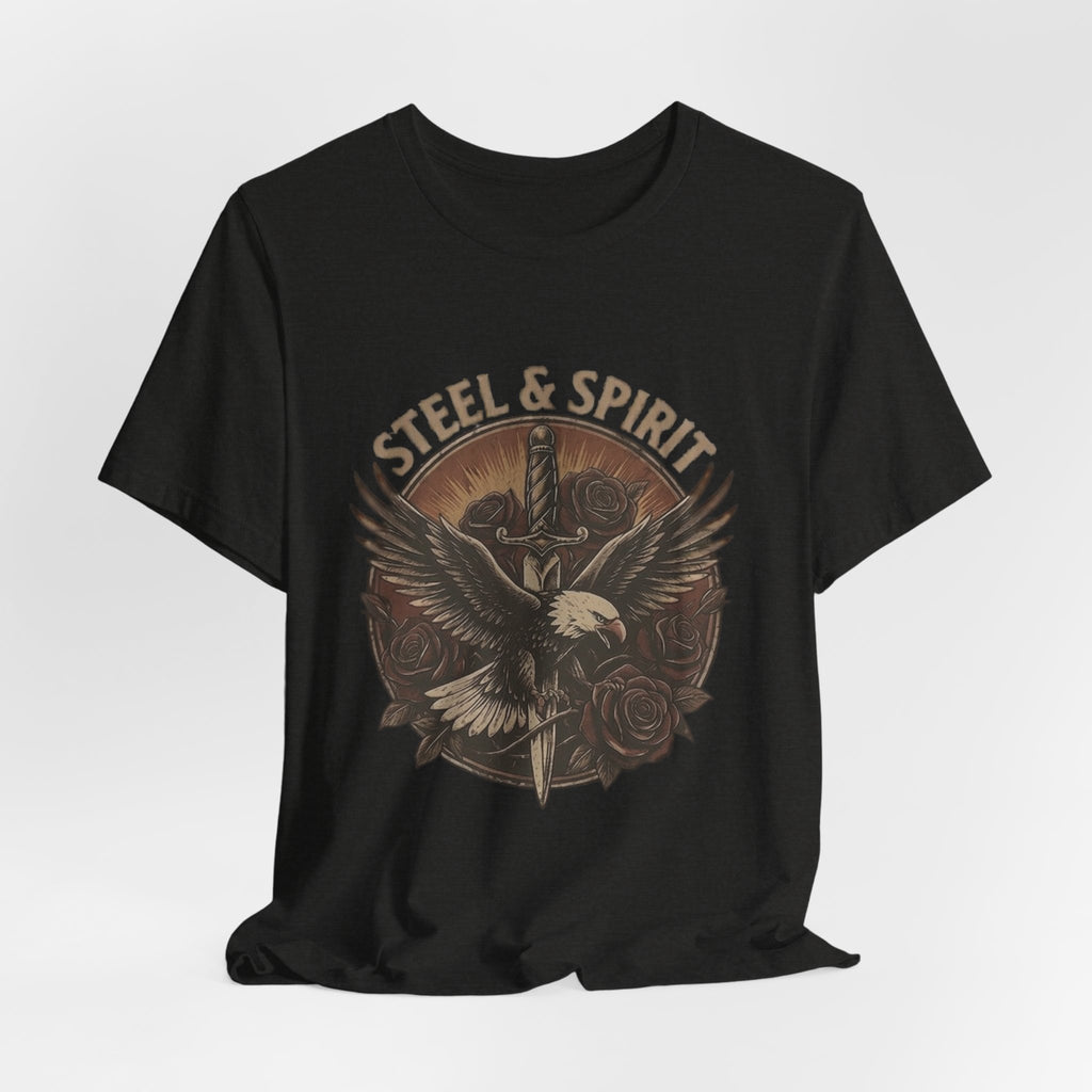 Steel Spirit Eagle T-Shirt — Mechanical Bald Eagle Graphic Tee, Tactical Western Apparel, Rugged Country Style Shirt