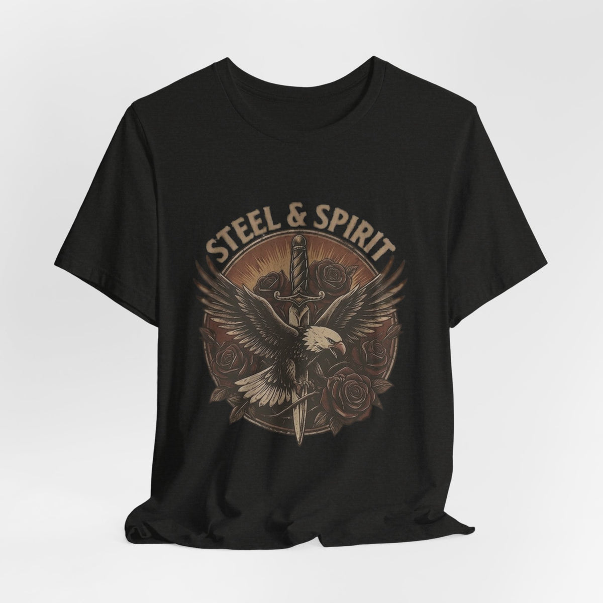 Steel Spirit Eagle T-Shirt — Mechanical Bald Eagle Graphic Tee, Tactical Western Apparel, Rugged Country Style Shirt