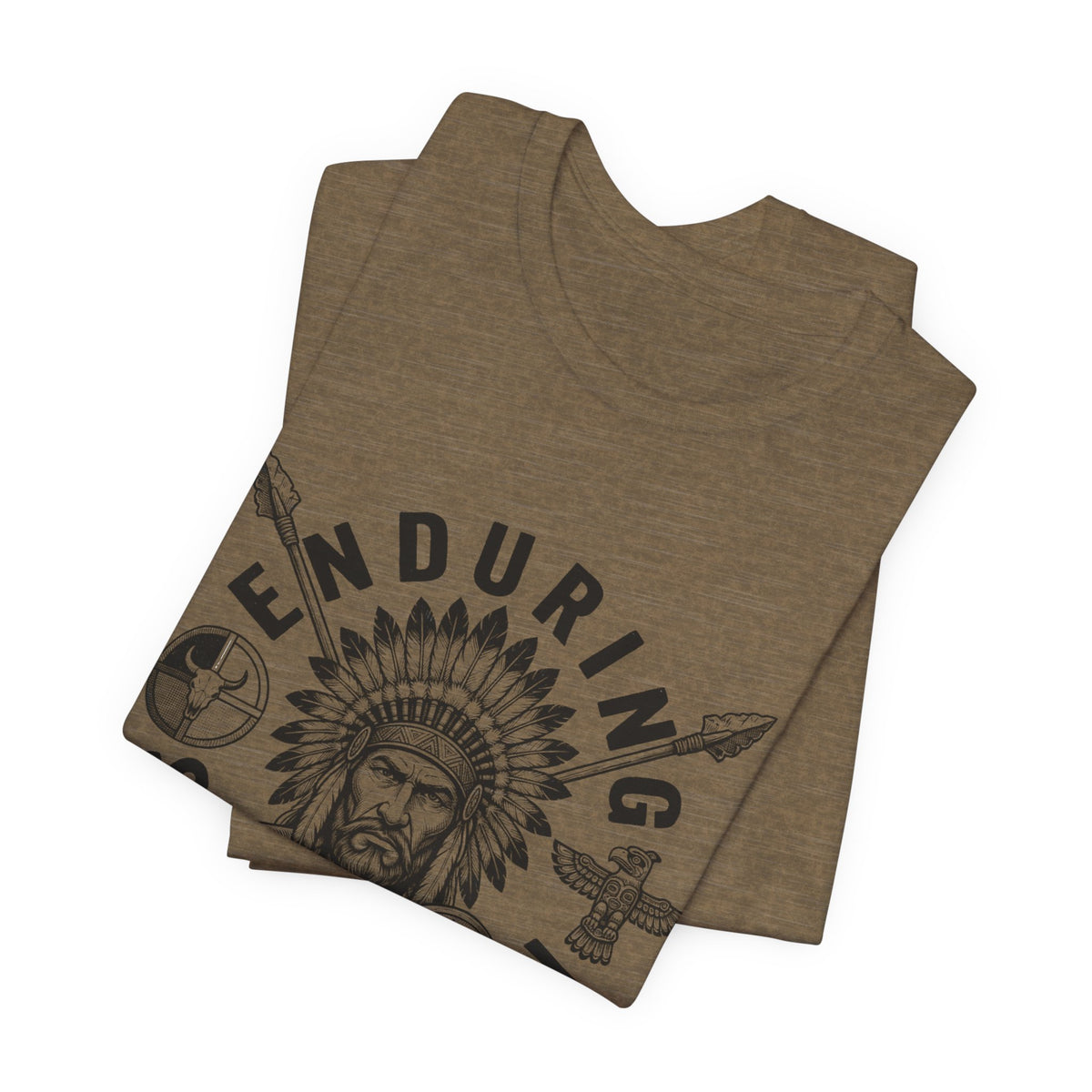 Enduring Strength Graphic Tee — Native American Chief Western Heritage T-Shirt