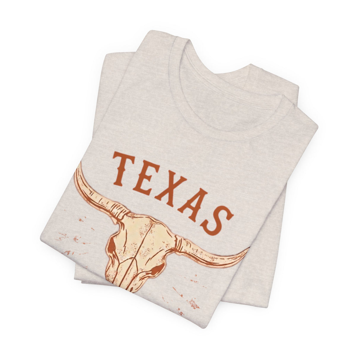 Texas Longhorn Skull T-Shirt — Minimalist Western Graphic Tee, Boho Cowgirl Apparel, Rustic Desert Shirt, Lone Star State Pride Top