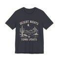 Desert Nights & Town Lights T-Shirt — Cactus Graphic Tee, Western Night Sky Apparel, Boho Desert Shirt, Country Music Top