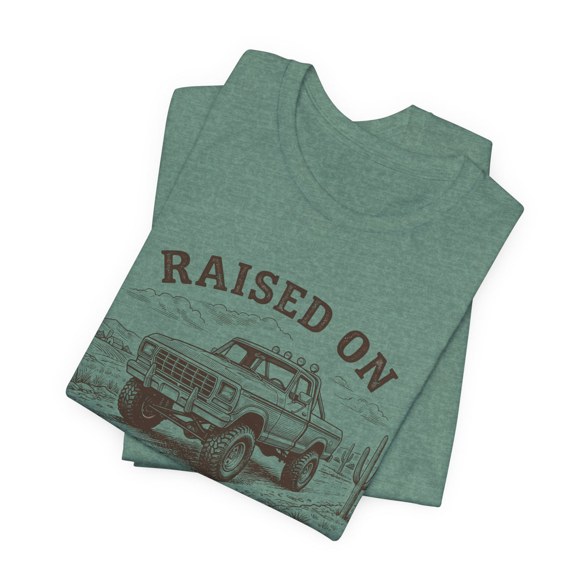 Raised On Country Roads Truck T‑Shirt — Vintage Western Pickup Tee