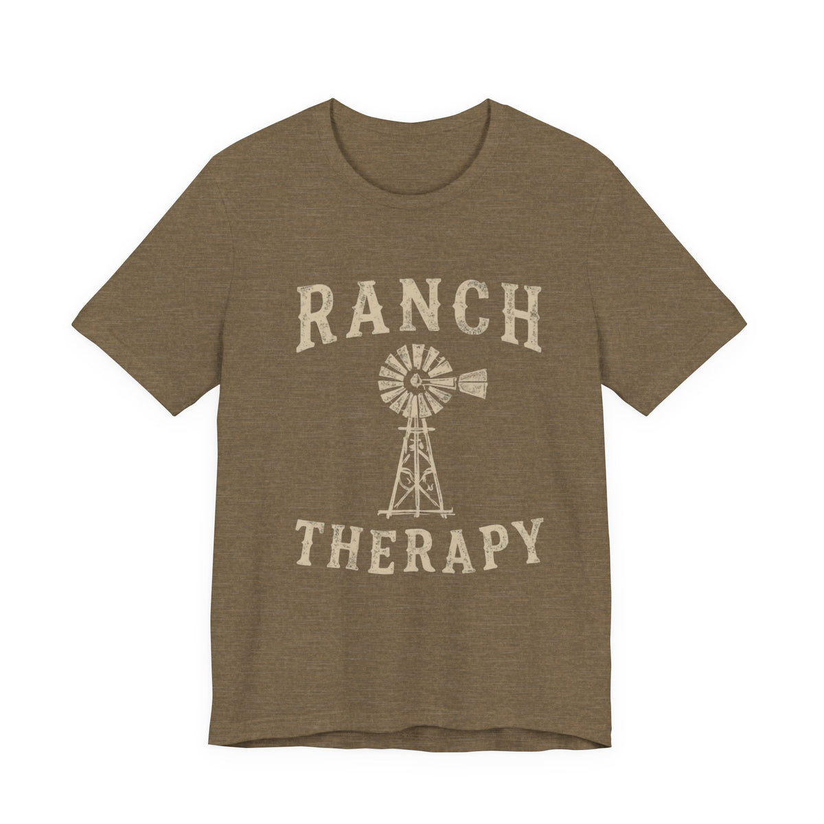 Ranch Therapy T-Shirt — Vintage Windmill Graphic Tee, Farm Life Apparel, Country Western Shirt, Rustic Women's Top, Rural Lifestyle
