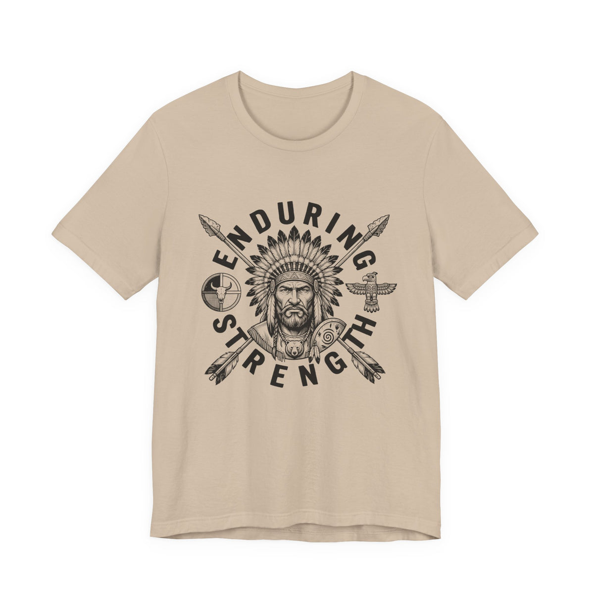 Enduring Strength Graphic Tee — Native American Chief Western Heritage T-Shirt