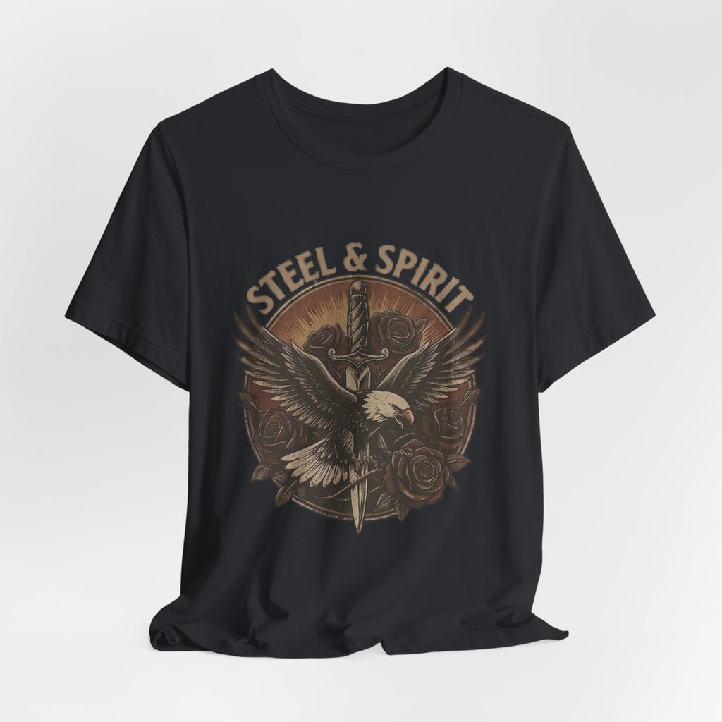 Steel Spirit Eagle T-Shirt — Mechanical Bald Eagle Graphic Tee, Tactical Western Apparel, Rugged Country Style Shirt