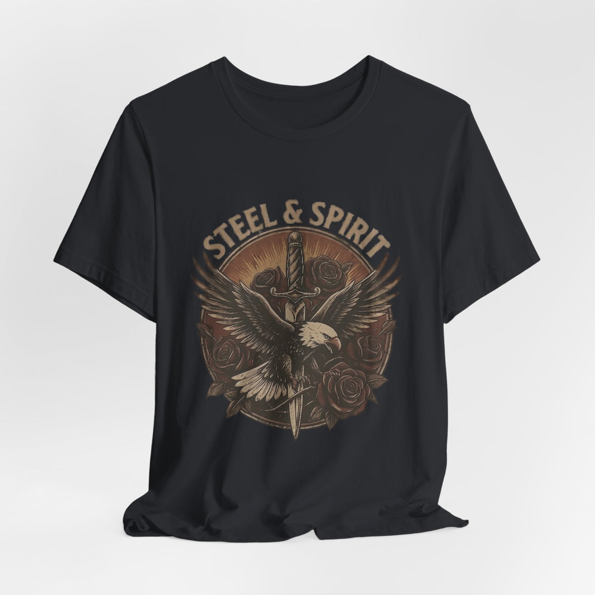 Steel Spirit Eagle T-Shirt — Mechanical Bald Eagle Graphic Tee, Tactical Western Apparel, Rugged Country Style Shirt