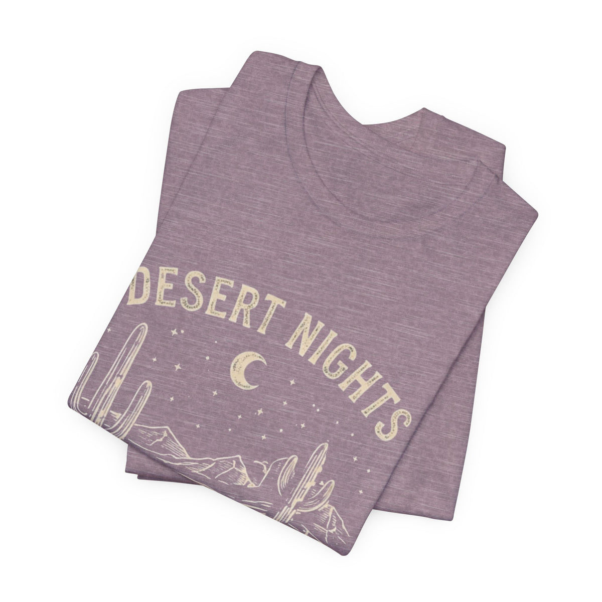 Desert Nights & Town Lights T-Shirt — Cactus Graphic Tee, Western Night Sky Apparel, Boho Desert Shirt, Country Music Top