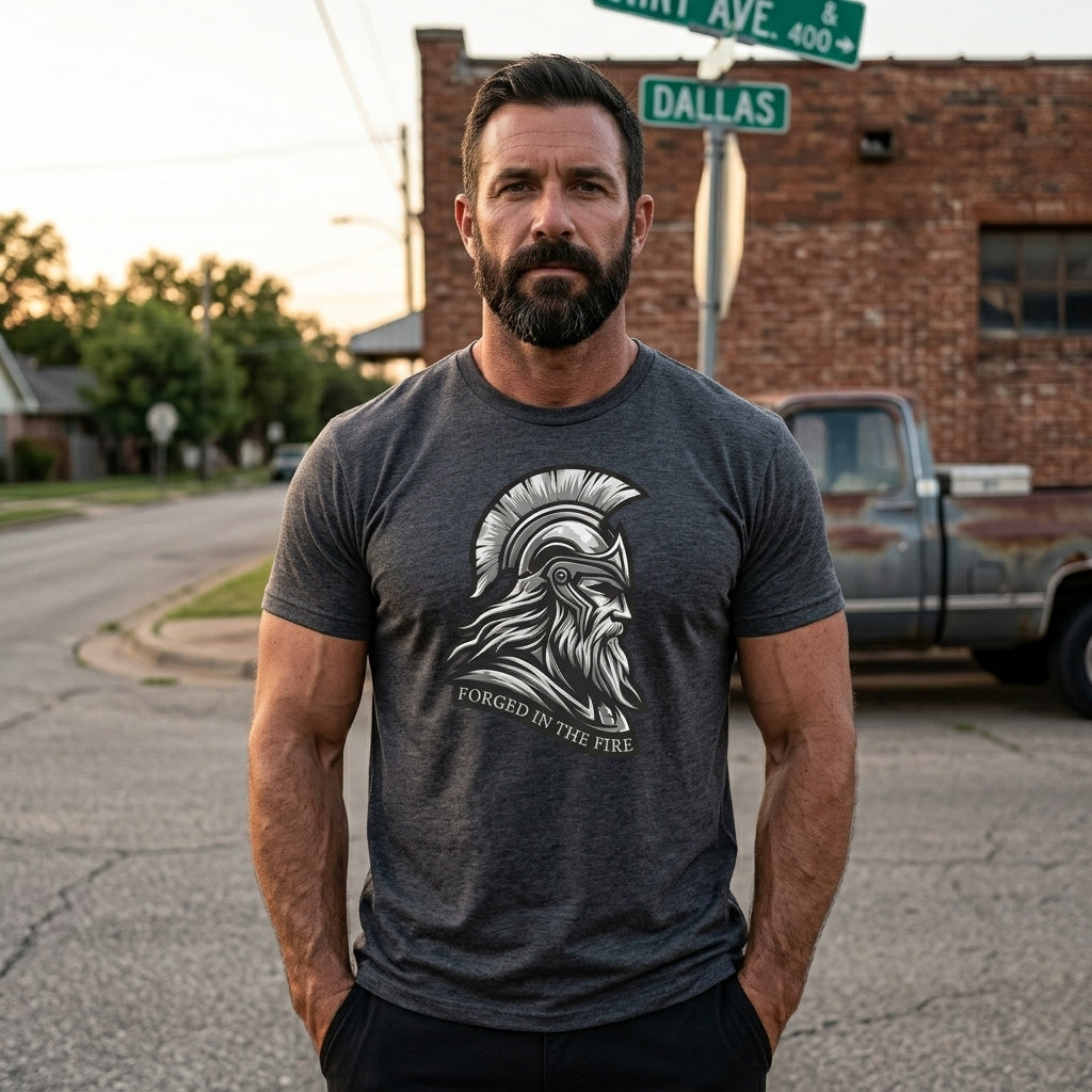 "Forged in the Fire" Warrior Helmet Graphic Tee