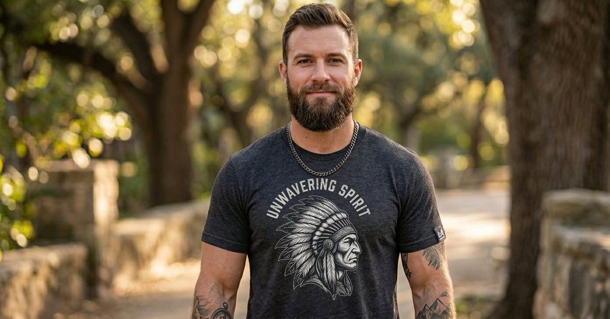 Unwavering Spirit T-Shirt — Native Chief Headdress Graphic Tee