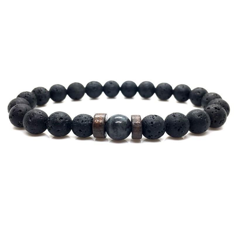 Lava Stone & Moonstone Men's Bracelet — Chakra Diffuser