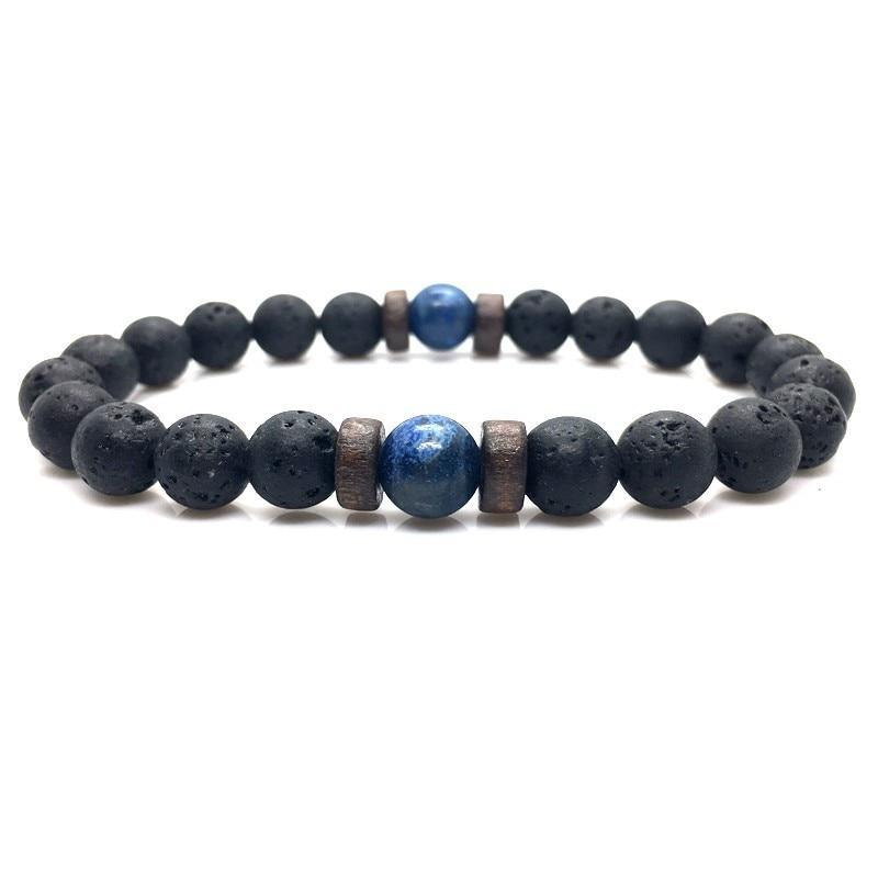 Lava Stone & Moonstone Men's Bracelet — Chakra Diffuser