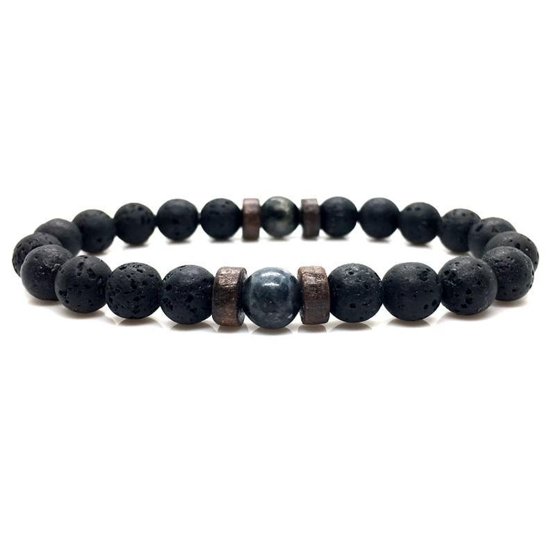 Lava Stone & Moonstone Men's Bracelet — Chakra Diffuser