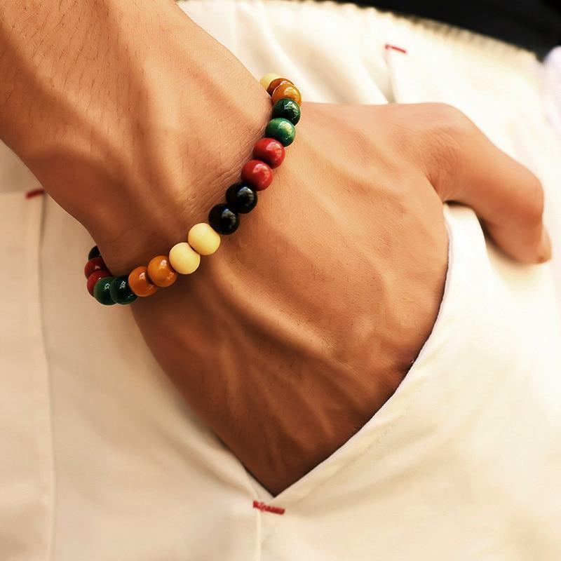 Lava Stone & Moonstone Men's Bracelet — Chakra Diffuser