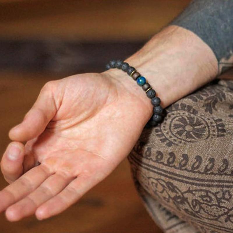 Lava Stone & Moonstone Men's Bracelet — Chakra Diffuser