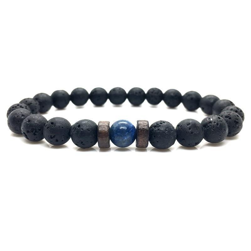 Lava Stone & Moonstone Men's Bracelet — Chakra Diffuser