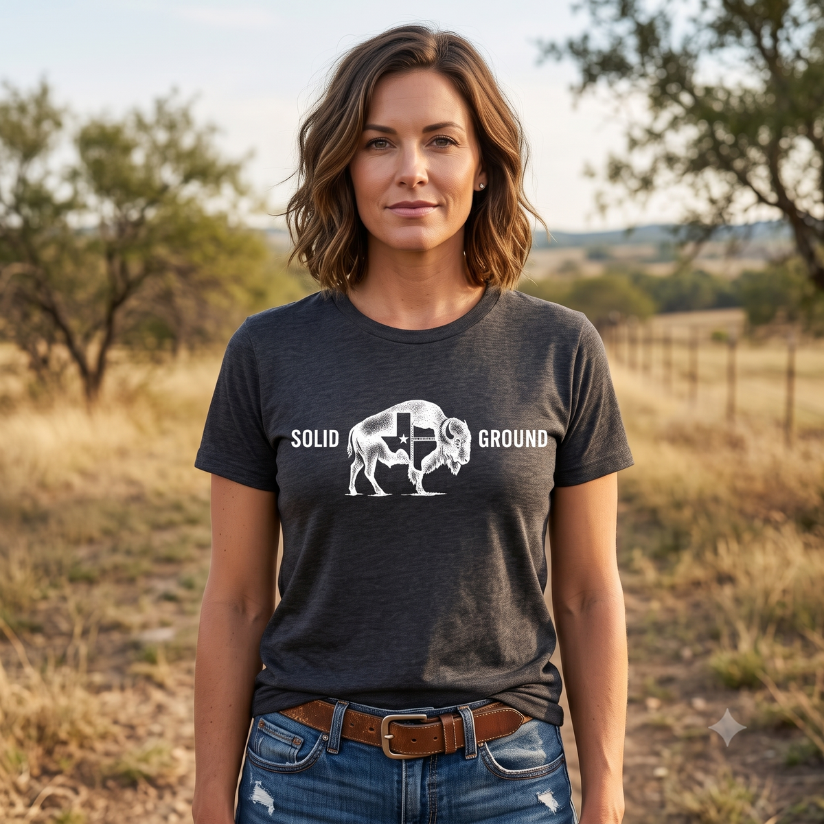 Solid Ground — Minimalist Vintage Bison Tee