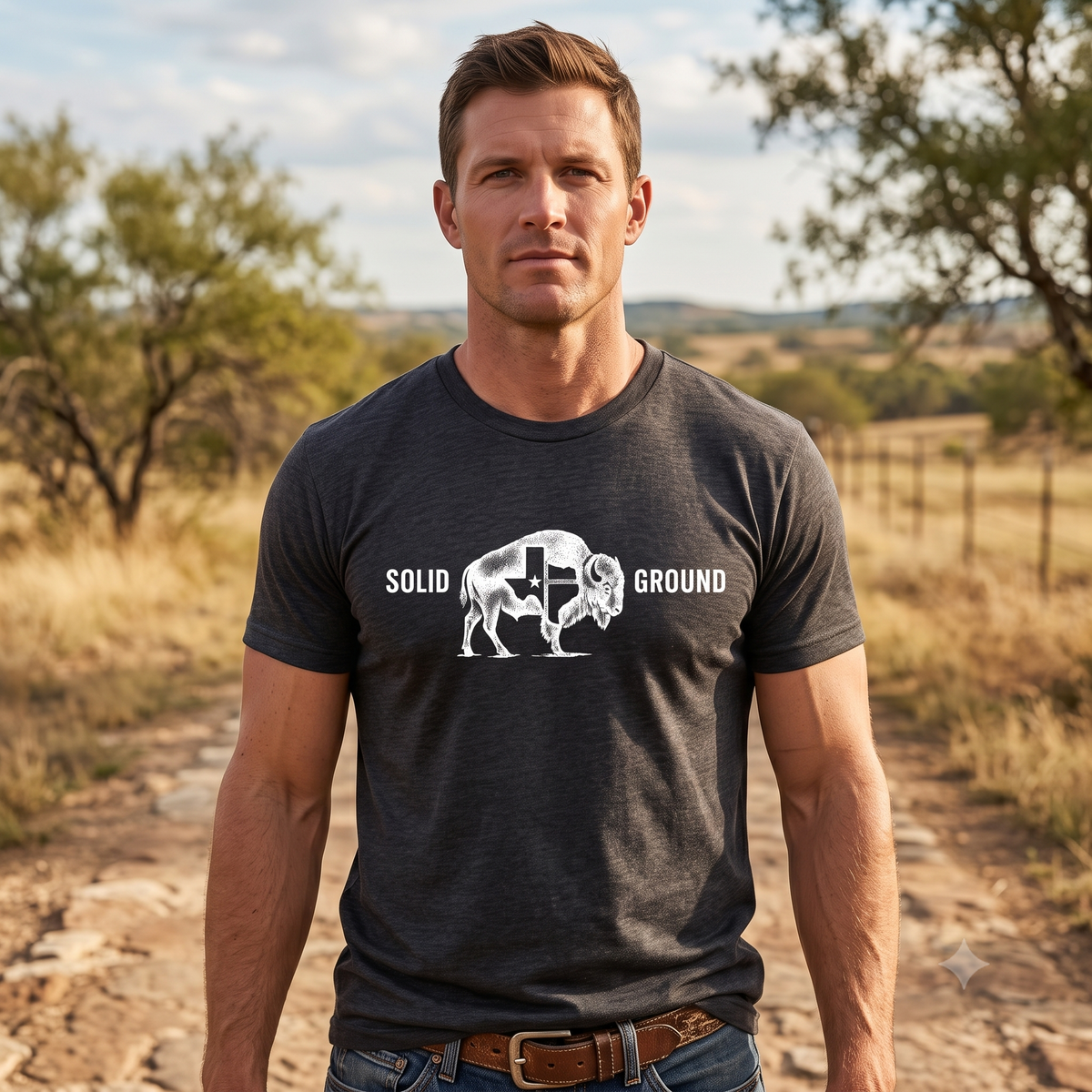 Solid Ground — Minimalist Vintage Bison Tee