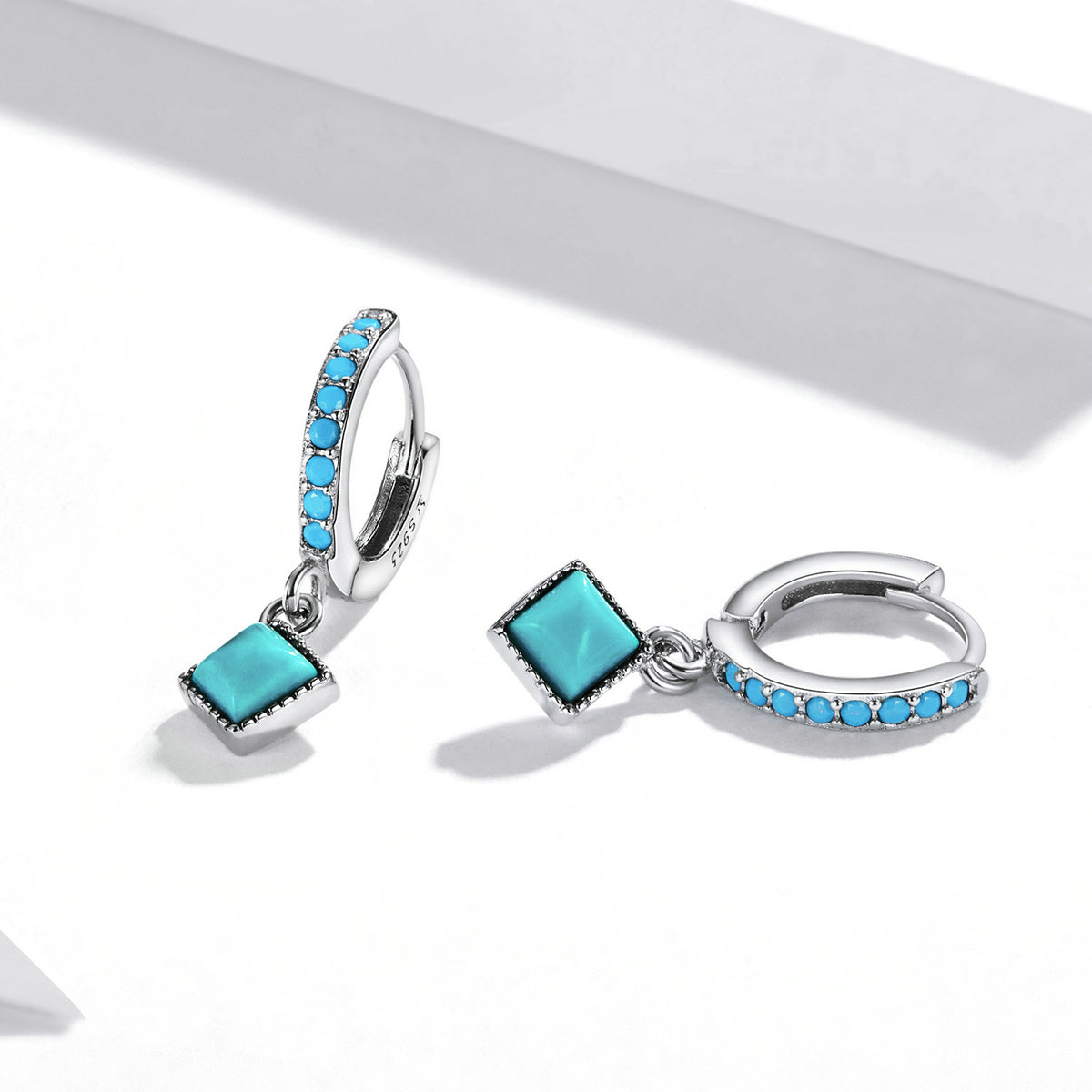 S925 Sterling Silver Turquoise Drop Earrings for Women