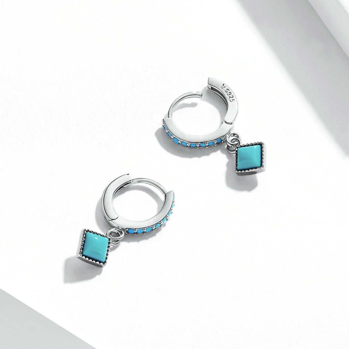 S925 Sterling Silver Turquoise Drop Earrings for Women