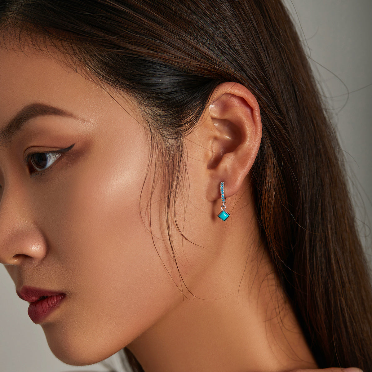 S925 Sterling Silver Turquoise Drop Earrings for Women