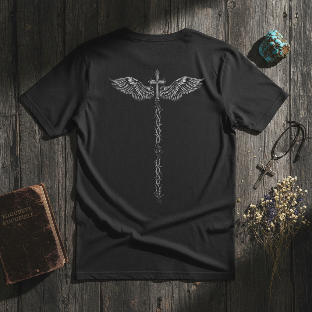 Lay-flat Back - Winged Cross Tee