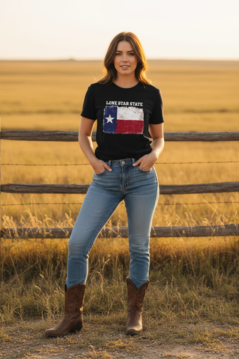 Lifestyle - Woman in Lone Star State Tee