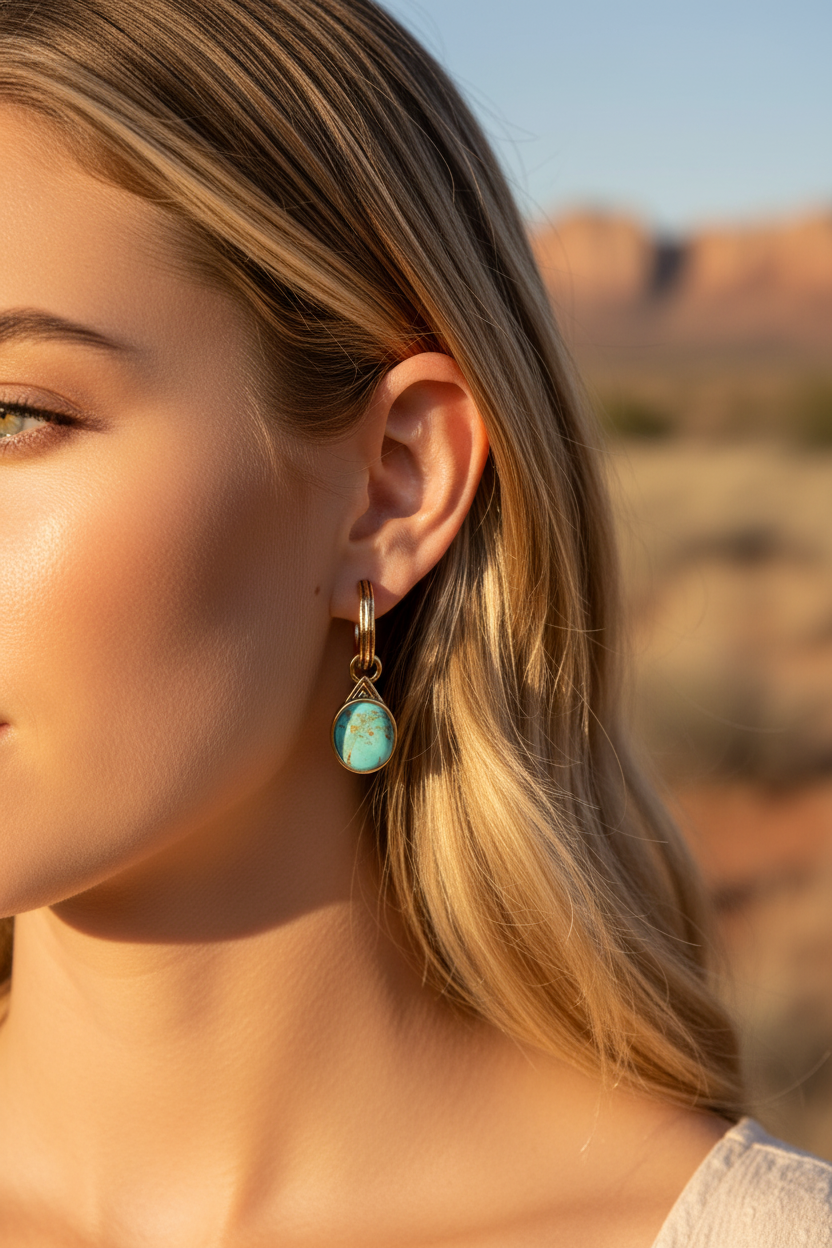 Nova Turquoise Earrings — Lifestyle Shot