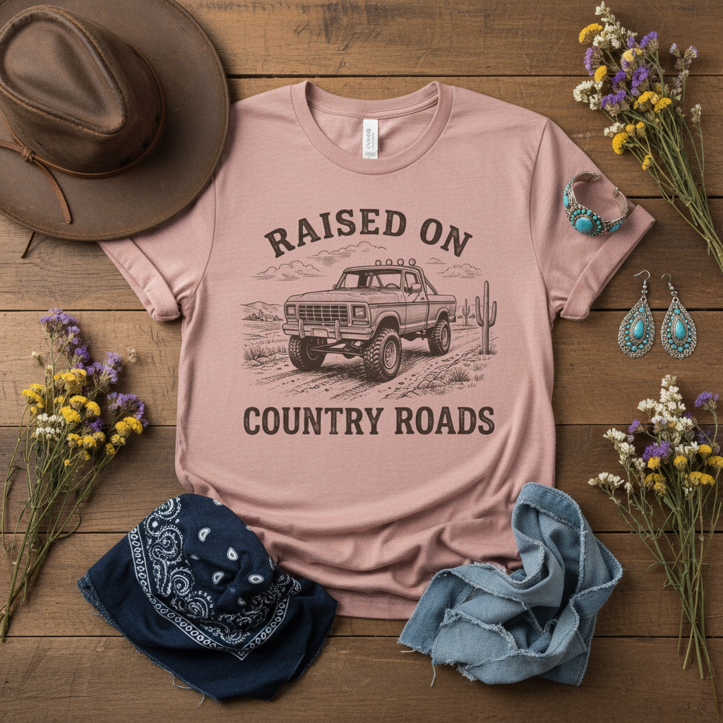 Raised on Country Roads Lay Flat with Props