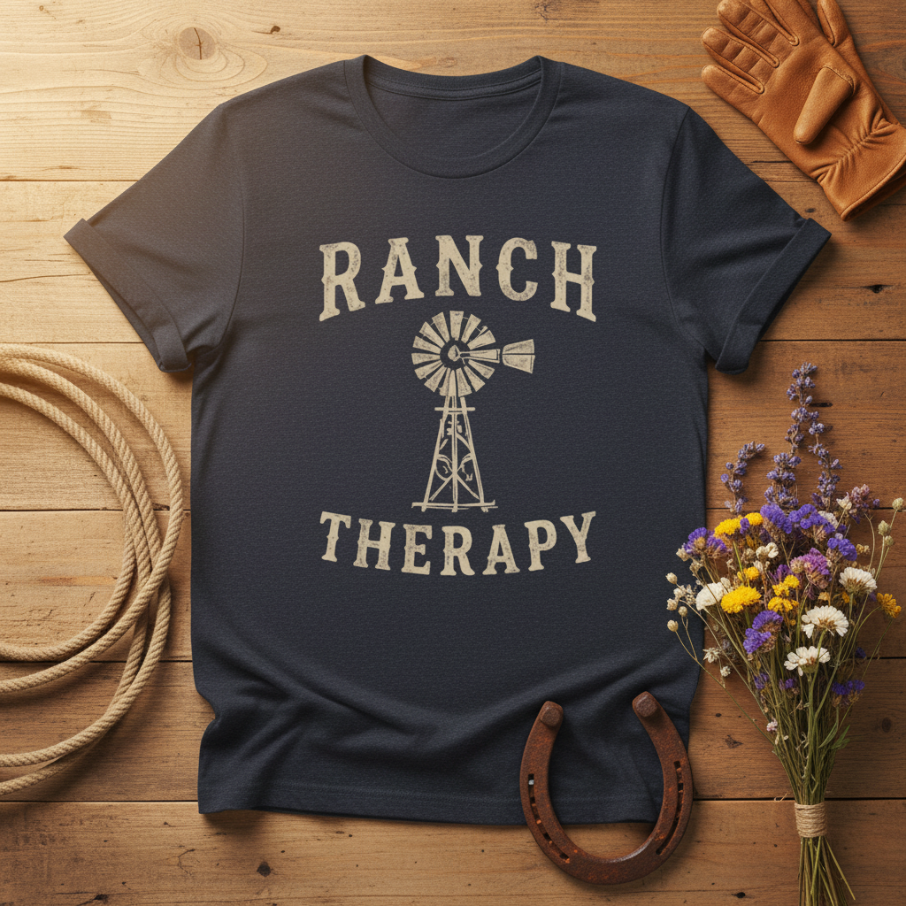 Ranch Therapy Tee Styled Flat Lay