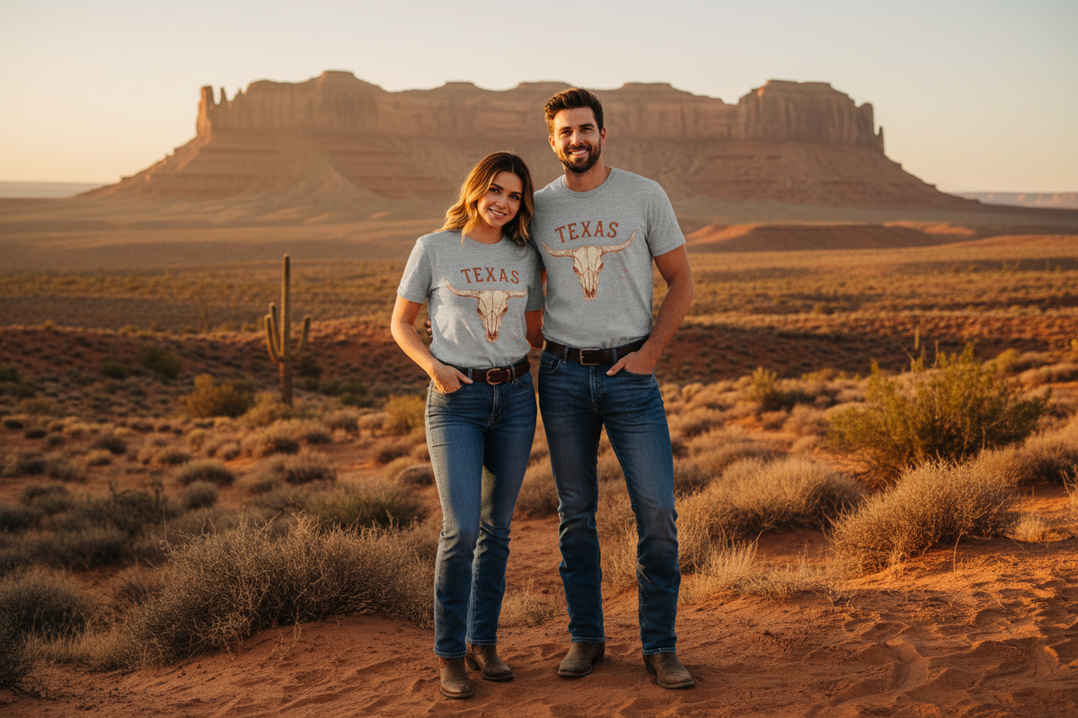 Texas Longhorn Tee Couples Lifestyle